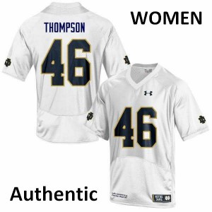Women Jimmy Thompson White Fighting Irish #46 Authentic Embroidery Jerseys