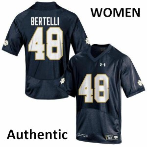 Women's Angelo Bertelli Navy Blue Notre Dame Fighting Irish #48 Authentic Stitch Jersey