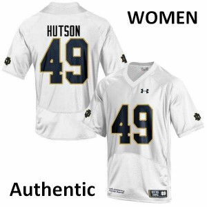 Womens Brandon Hutson White UND #49 Authentic Stitched Jersey