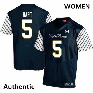 Women's Cam Hart Navy Blue Irish #5 Alternate Authentic Official Jersey