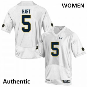 Women Cam Hart White Notre Dame #5 Authentic Official Jersey