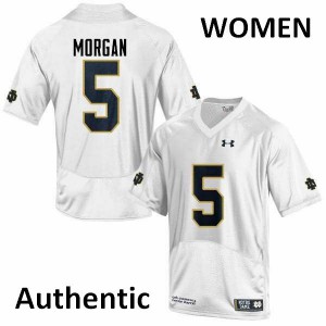 Womens Nyles Morgan White Notre Dame Fighting Irish #5 Authentic Football Jersey