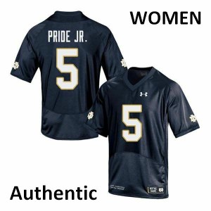 Women's Troy Pride Jr. Navy Irish #5 Authentic NCAA Jerseys
