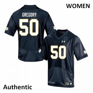 Womens Reed Gregory Navy UND #50 Authentic NCAA Jerseys