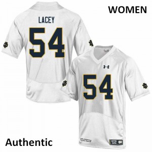 Womens Jacob Lacey White Fighting Irish #54 Authentic University Jersey