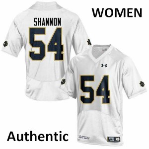 Womens John Shannon White Notre Dame Fighting Irish #54 Authentic Stitched Jerseys