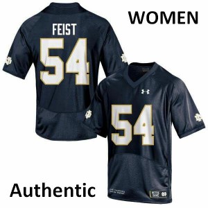Womens Lincoln Feist Navy Blue University of Notre Dame #54 Authentic University Jerseys