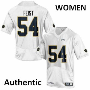 Women's Lincoln Feist White Notre Dame #54 Authentic Football Jerseys