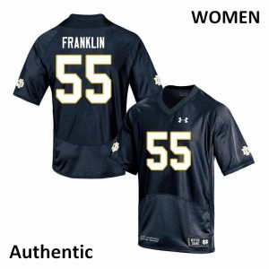 Womens Jamion Franklin Navy Notre Dame #55 Authentic Player Jerseys