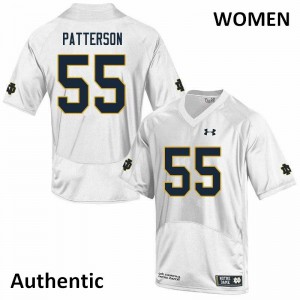 Women Jarrett Patterson White Notre Dame Fighting Irish #55 Authentic NCAA Jersey