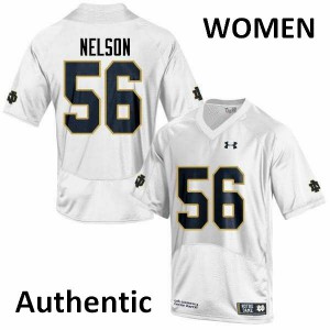 Women's Quenton Nelson White Fighting Irish #56 Authentic Stitched Jerseys