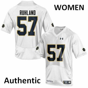 Women Trevor Ruhland White Notre Dame #57 Authentic Stitch Jersey