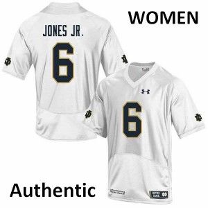 Women's Tony Jones Jr. White Notre Dame #6 Authentic Alumni Jerseys
