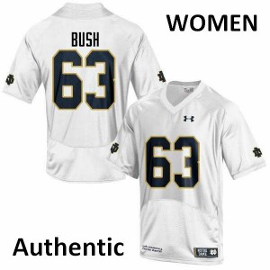 Womens Sam Bush White Notre Dame #63 Authentic Stitched Jerseys