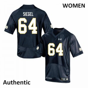 Women Max Siegel Navy UND #64 Authentic Football Jersey