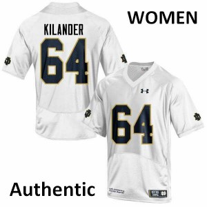 Women Ryan Kilander White Fighting Irish #64 Authentic Player Jersey