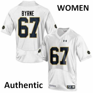 Womens Jimmy Byrne White UND #67 Authentic College Jersey