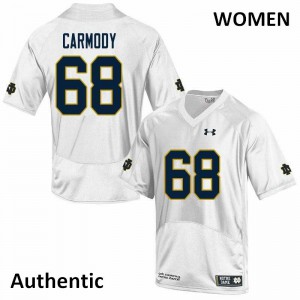 Womens Michael Carmody White University of Notre Dame #68 Authentic Official Jerseys