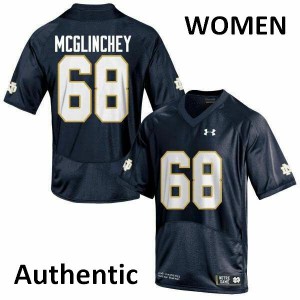Womens Mike McGlinchey Navy Blue UND #68 Authentic Player Jerseys