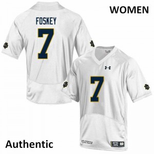 Women's Isaiah Foskey White UND #7 Authentic Player Jersey