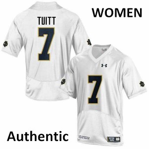 Womens Stephon Tuitt White Notre Dame #7 Authentic University Jersey