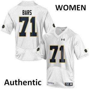 Women Alex Bars White University of Notre Dame #71 Authentic Embroidery Jersey