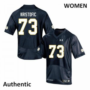 Women's Andrew Kristofic Navy UND #73 Authentic Stitched Jerseys