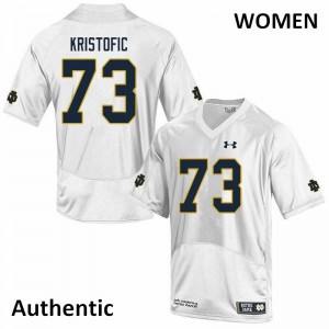 Women Andrew Kristofic White Irish #73 Authentic Football Jersey