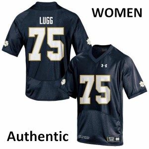 Women Josh Lugg Navy Notre Dame #75 Authentic University Jerseys