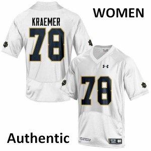 Womens Tommy Kraemer White Notre Dame #78 Authentic NCAA Jersey