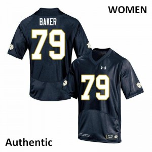 Womens Tosh Baker Navy Notre Dame #79 Authentic Player Jerseys