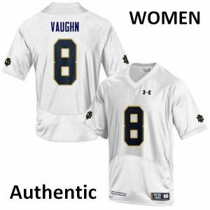 Women's Donte Vaughn White Fighting Irish #8 Authentic High School Jerseys