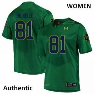 Womens Jay Brunelle Green Notre Dame #81 Authentic University Jersey