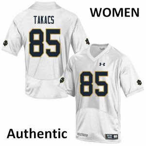 Womens George Takacs White Notre Dame #85 Authentic College Jerseys