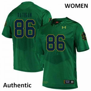 Women's Conor Ratigan Green Notre Dame #86 Authentic College Jersey