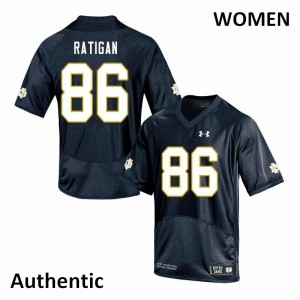 Womens Conor Ratigan Navy Notre Dame #86 Authentic NCAA Jersey