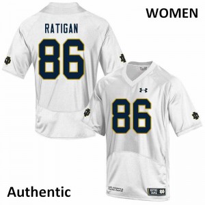 Women's Conor Ratigan White University of Notre Dame #86 Authentic Alumni Jersey