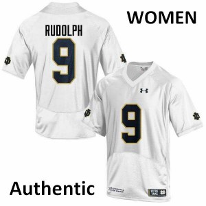 Women's Kyle Rudolph White Notre Dame #9 Authentic Alumni Jerseys