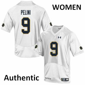 Women's Patrick Pelini White Notre Dame Fighting Irish #9 Authentic Official Jerseys