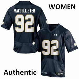 Women's Jonathon MacCollister Navy Notre Dame #92 Authentic Player Jerseys