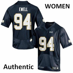 Women Darnell Ewell Navy Fighting Irish #94 Authentic Embroidery Jerseys