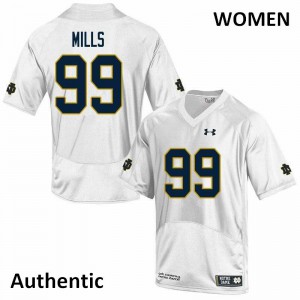 Women's Rylie Mills White Irish #99 Authentic University Jerseys