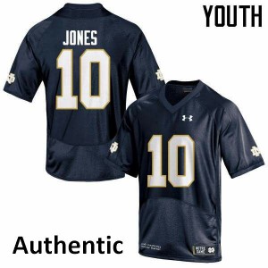 Youth Alize Jones Navy Blue Notre Dame #10 Authentic Football Jersey