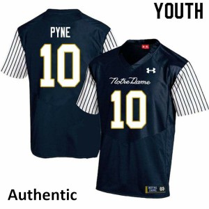 Youth Drew Pyne Navy Blue Notre Dame Fighting Irish #10 Alternate Authentic Stitched Jerseys