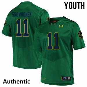 Youth Ben Skowronek Green Fighting Irish #11 Authentic University Jerseys
