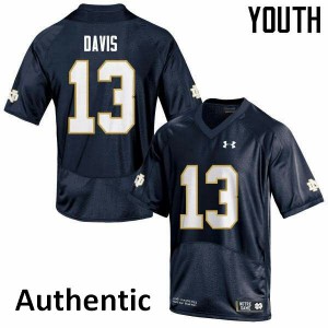 Youth Avery Davis Navy UND #13 Authentic College Jersey