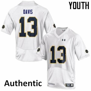 Youth Avery Davis White University of Notre Dame #13 Authentic Embroidery Jerseys