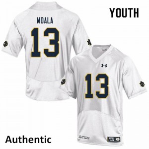 Youth Paul Moala White Notre Dame Fighting Irish #13 Authentic College Jersey