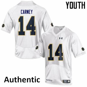 Youth J.D. Carney White University of Notre Dame #14 Authentic Player Jersey