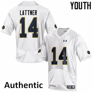 Youth Johnny Lattner White University of Notre Dame #14 Authentic University Jersey